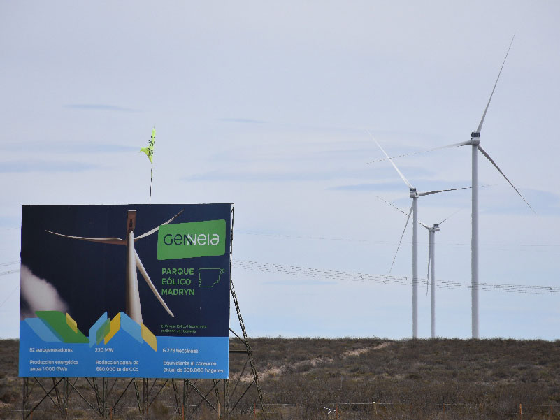 Parque eólico Madryn Chubut 222 MW operado por Genneia — energía eólica Patagonia Argentina